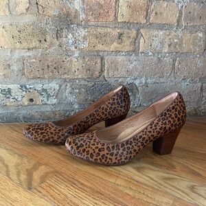 Sofft MYKA Pumps Comfort Heels | Sz 7 | Cognac Leopard Animal Print